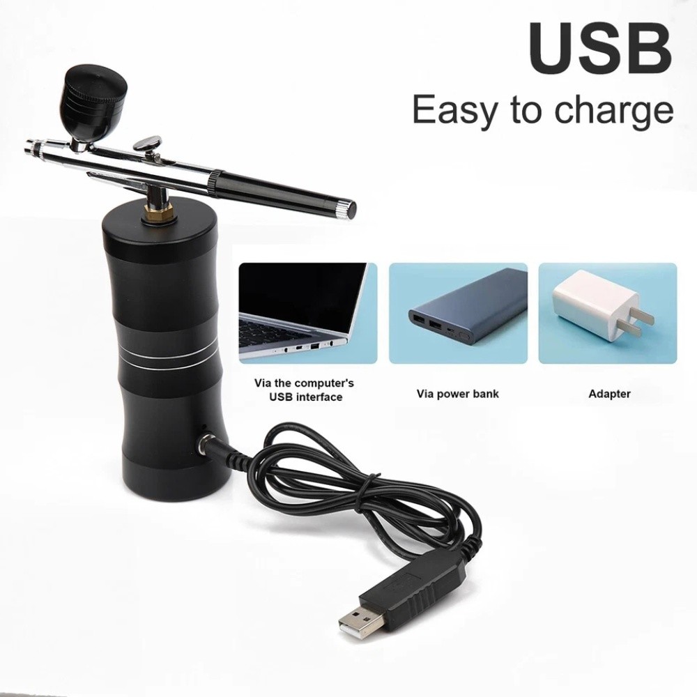 Portable Air Compressor Kit Airbrush Paint Spray Gun Nail Art Tattoo Airbrush