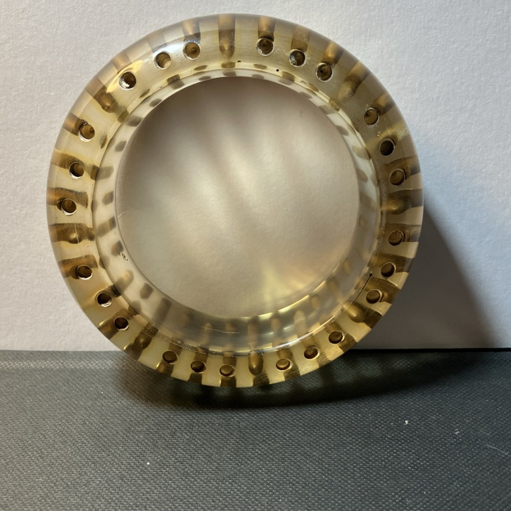 Lucite Clear Bangle Bracelet with Drilled Dot Pattern Translucent (heavy)