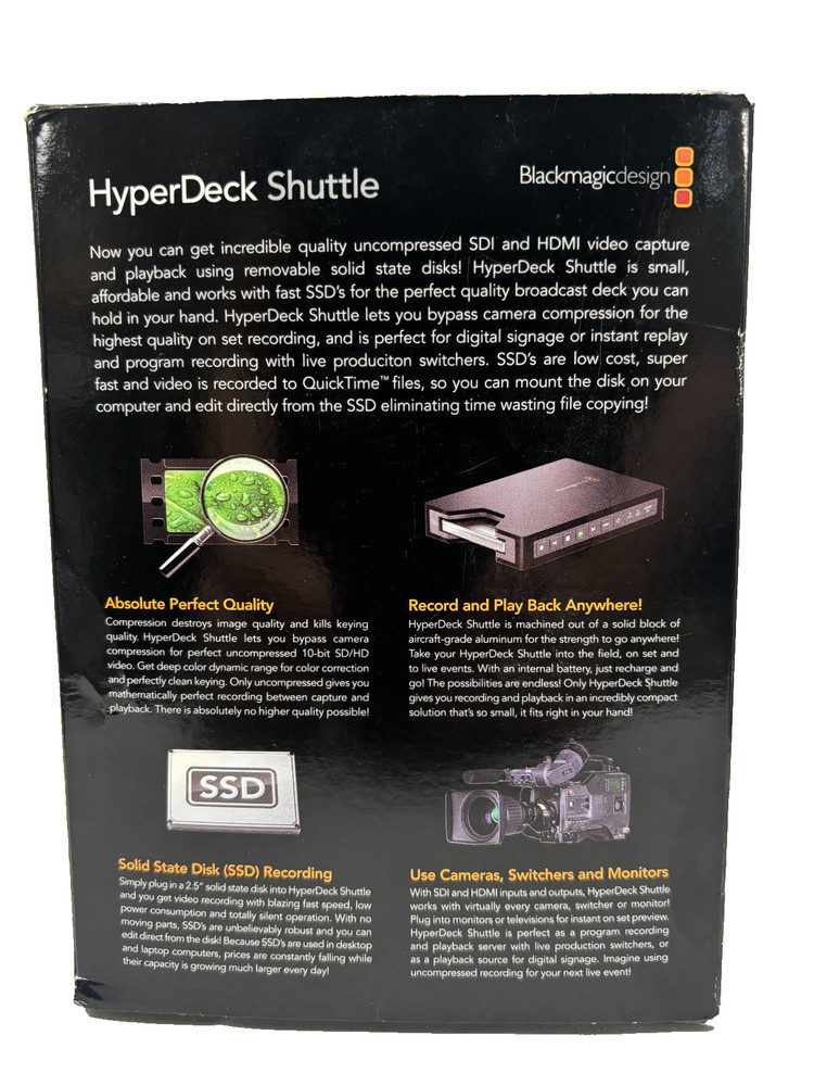 Blackmagic Design HyperDeck Shuttle SSD Field Recorder - PreOwned