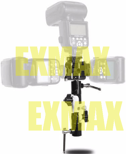 EXMAX Full Aluminum U-Bracket Fixed position in three direction for Camera Flash