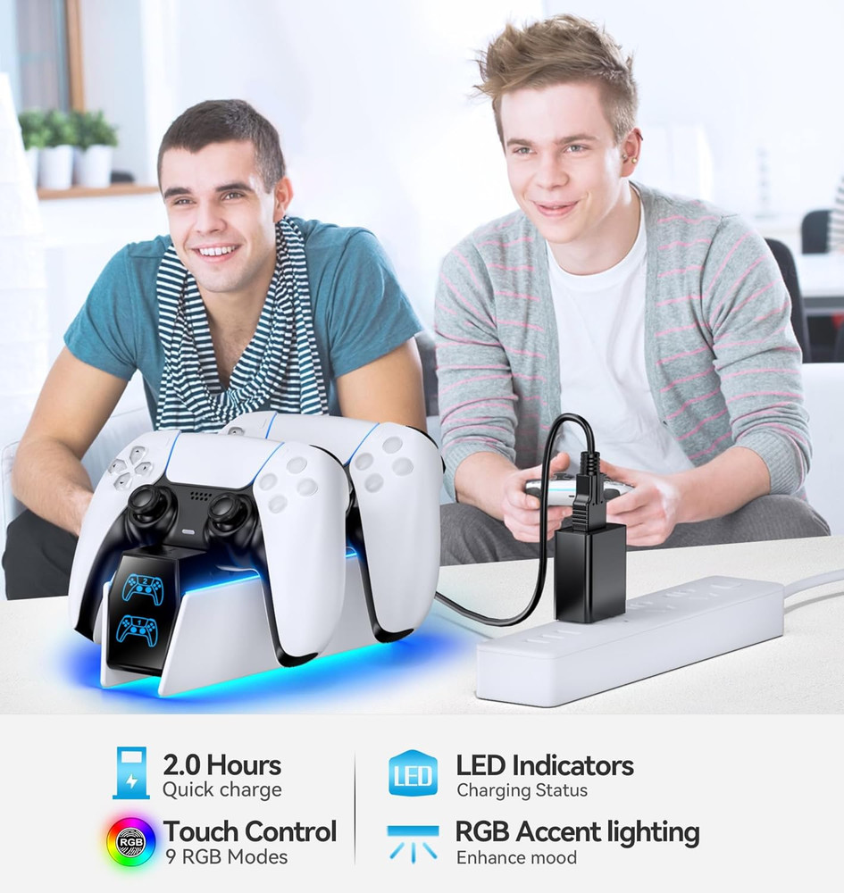 OIVO Fast Charging PS5 Controller Docking Station with AC Adapter
