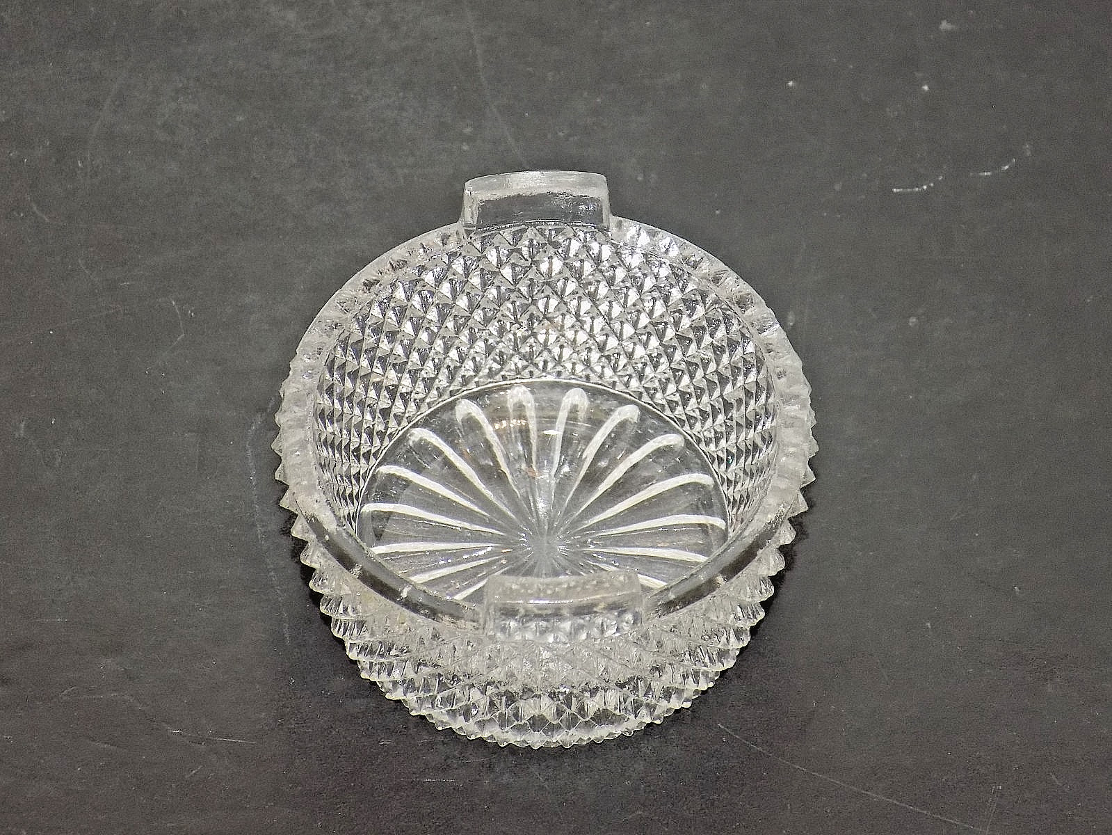 FOSTORIA GLASS DIAMOND PATTERN #515 TUB OPEN SALT CELLAR c1900