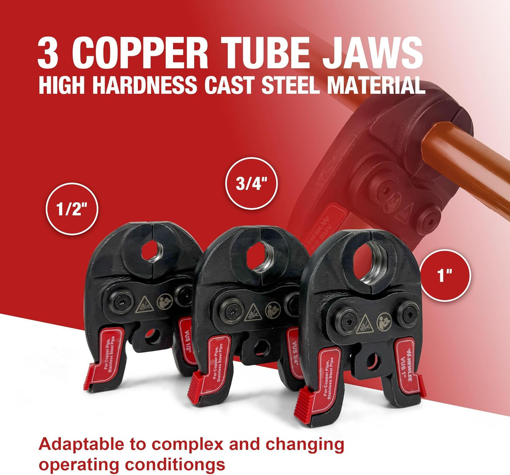 MINI Propress Tool for Copper Pipe - 32KN Pro Press Powerful Force - 3 Jaws Rang