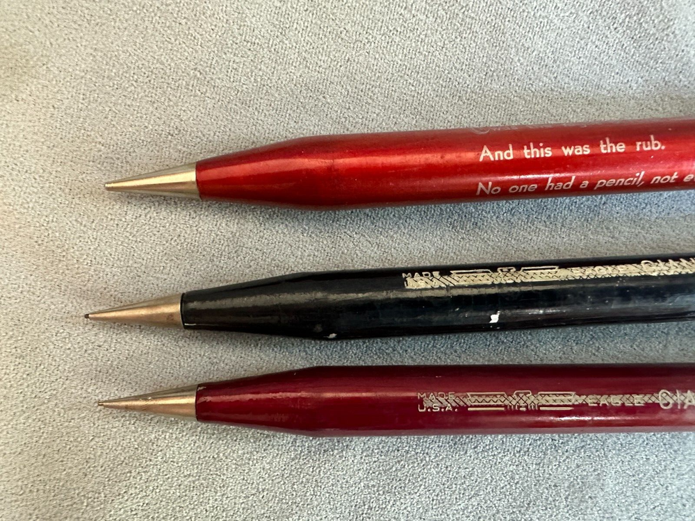Three Vintage Large Mechanical Pencils