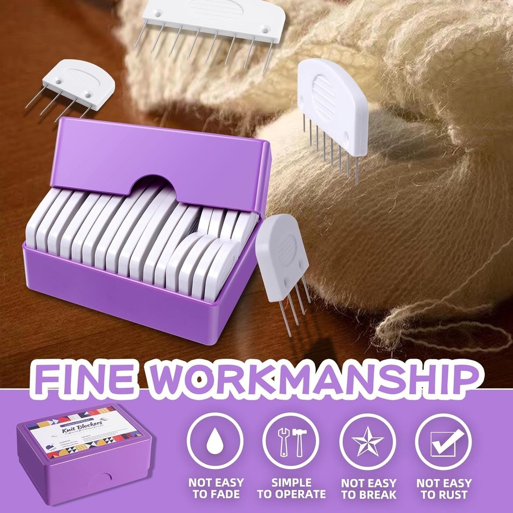 Knit Blocking Pins Kit Crochet Blocking Pins for Knitting Projects 20pcs