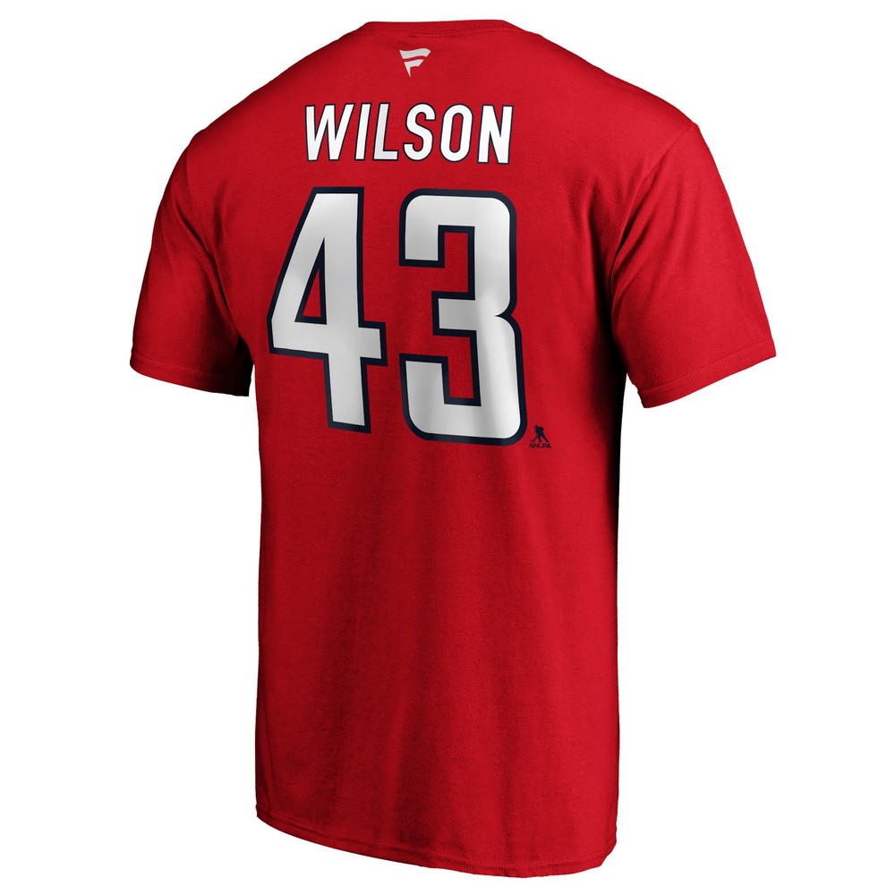 Men's Tom Wilson Red Washington Capitals Team Authentic Stack Name & Number