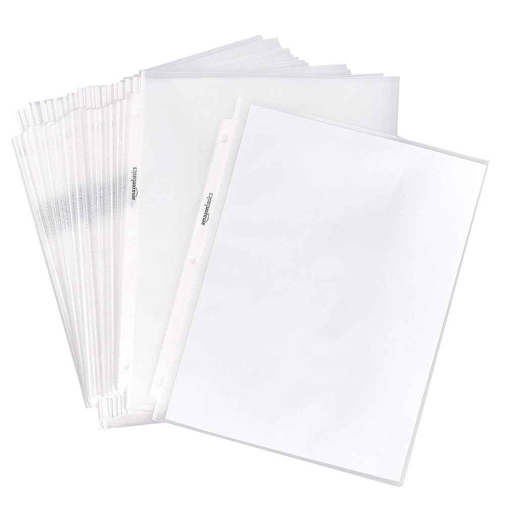 Heavy Duty Non-Glare Sheet Protector for Documents, 3 Ring Binder, Top Loading,