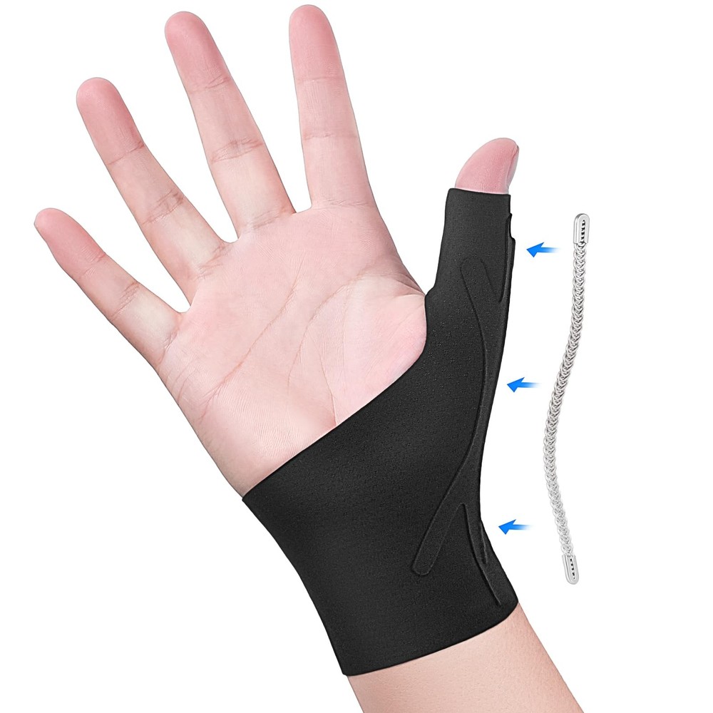 Thumb Wrist Brace Copper Compression Stabilizer Support Small, Black