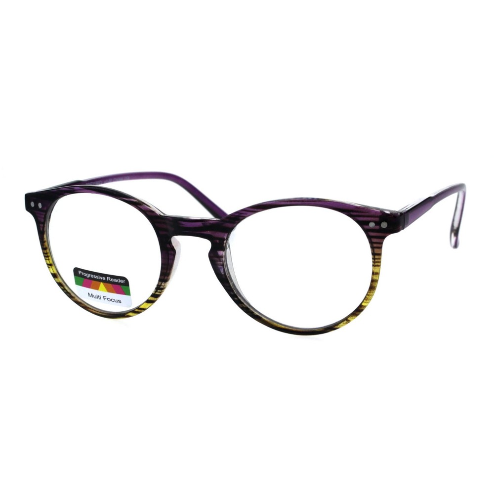 Multi Focus Progressive Reading Glasses 3 Powers in 1 Reader Round Keyhole