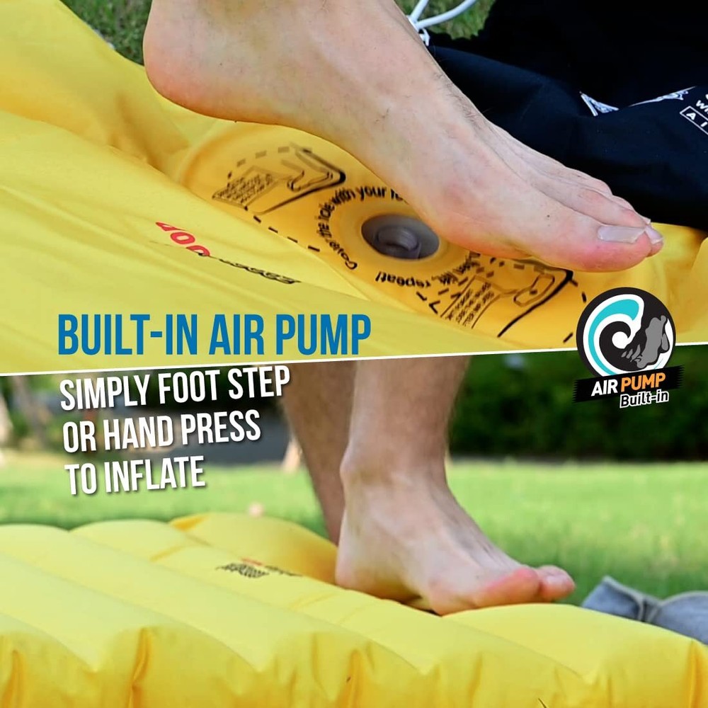 Extra Thickness Wide Plus Sleeping Pad with Built-in Pump Inflatable Mat