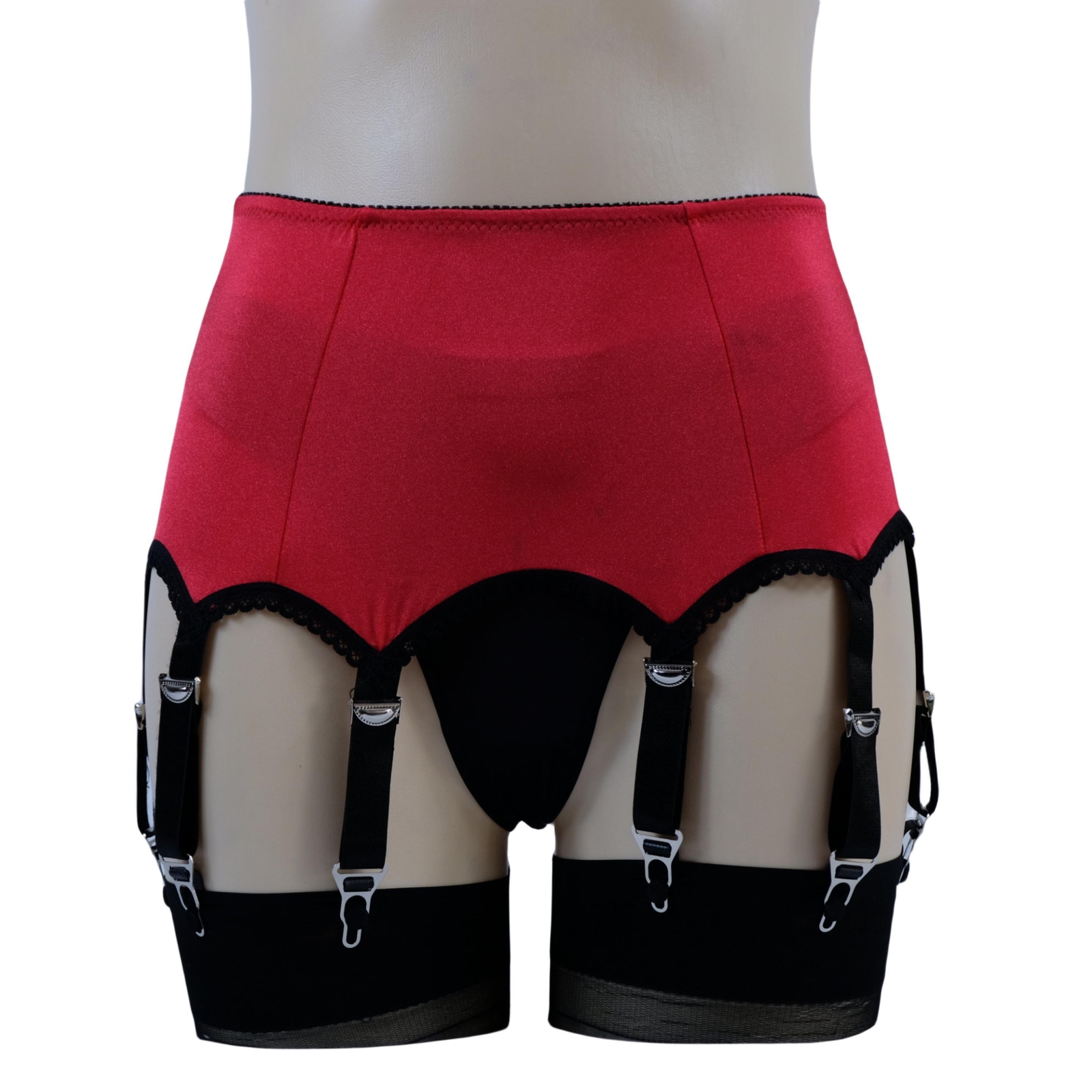 Luxallacki High Waist 10 Straps Garter Belt for Thigh Highs Girdle Metal Clips