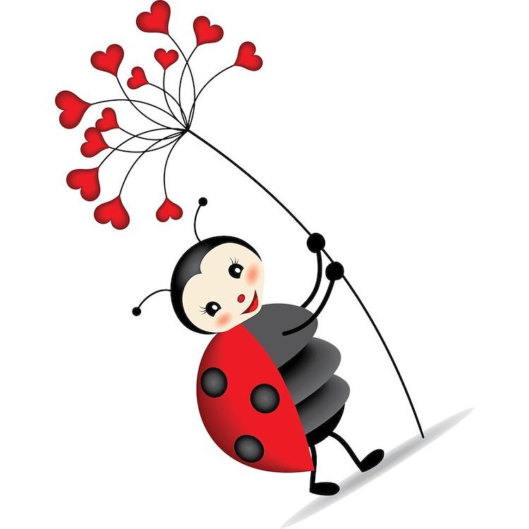 CafePress Ladybug With Heart Tree 10" Wall Clock (1266283209)
