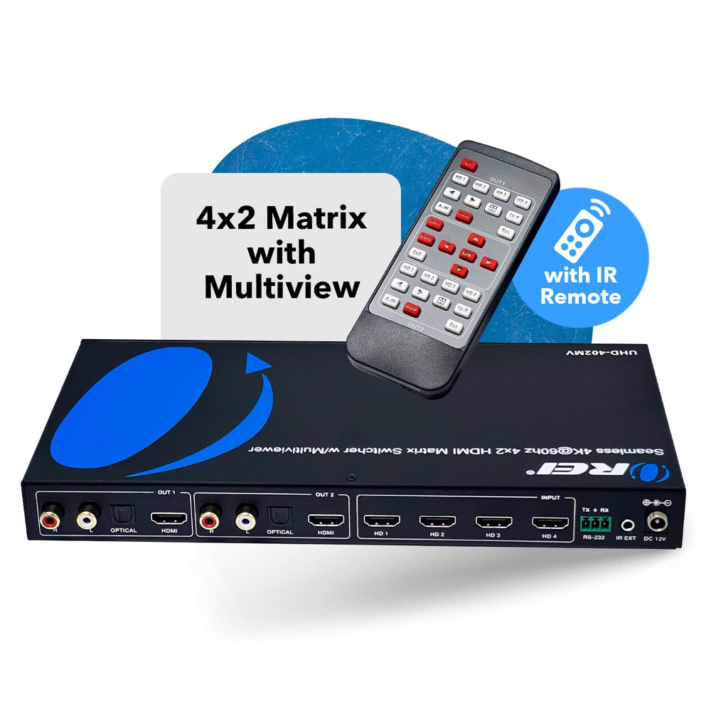 OREI 4K Quad Multi-Viewer 4x2 Seamless Switch (UHD-402MV)