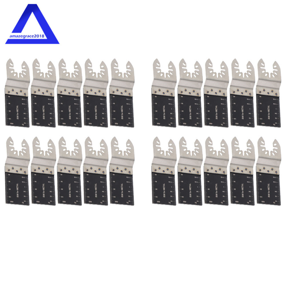 20pcs Bi-Metal Oscillating Tool Saw Blades Multitool Quick Release Oscillating
