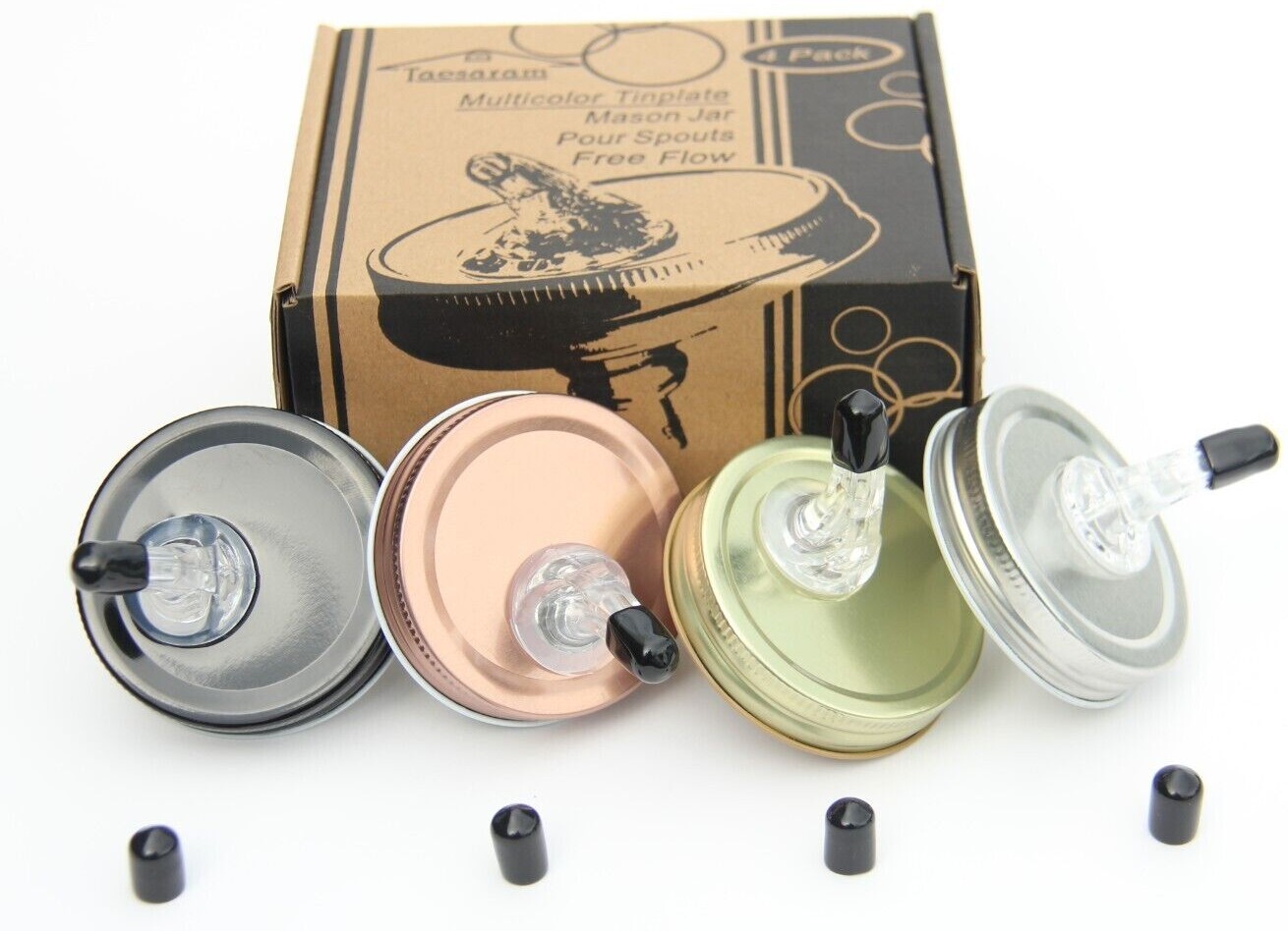 Mason Jar Pour Spouts Free Flow Regular Mouth Size 70mm dispenser Sprouting Lid