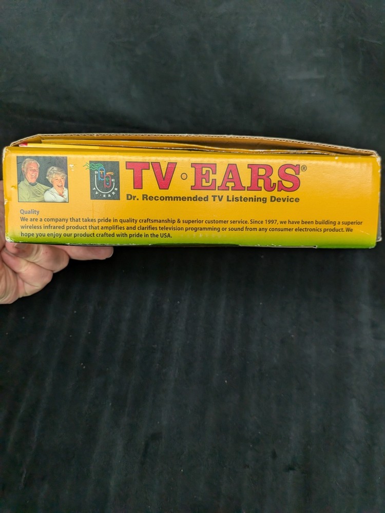 TV Ears Original Wireless Transmitter Headset TV Listening Device open box