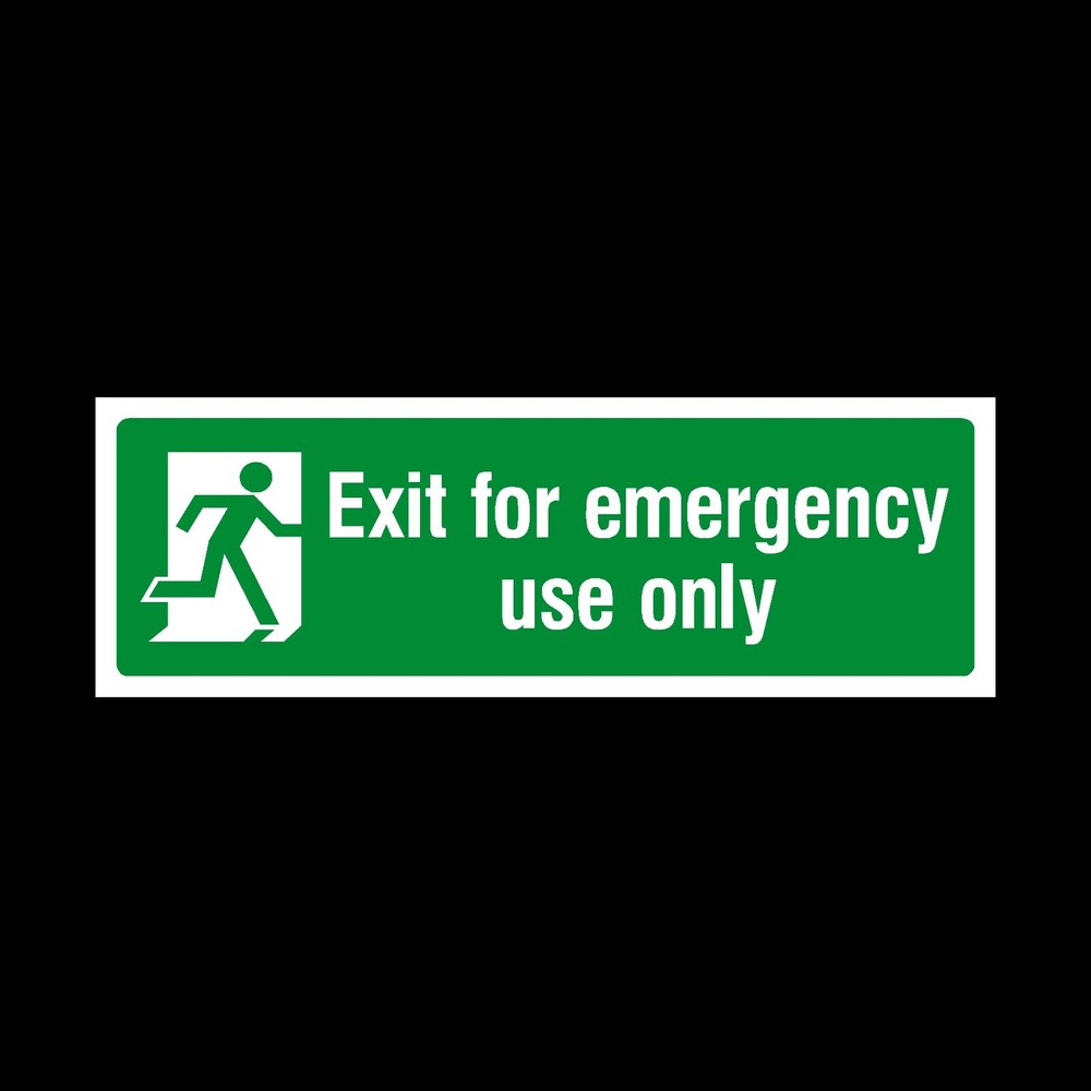 Exit for Emergency Use Only 300x100mm Self Adhesive Sticker (EE14)
