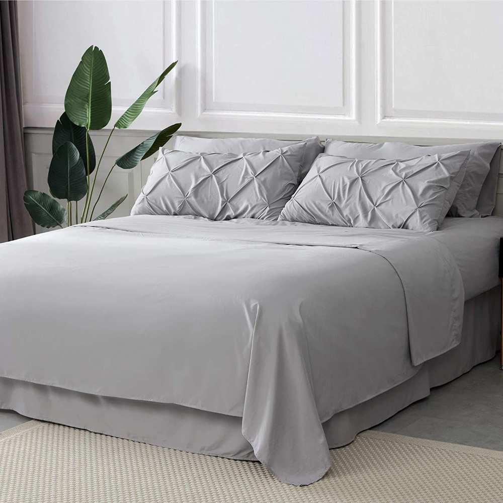 Bedsure King Size Comforter Set - Bedding 7 Pieces, King, Gray
