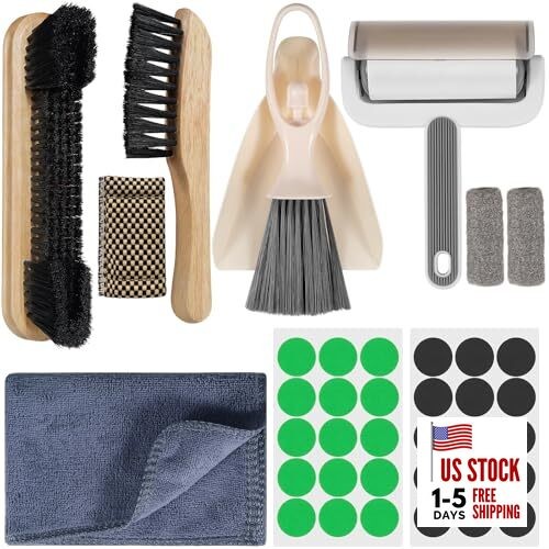 Billiard Pool Table Accessories Kit: 10 Piece Set with 2 Pool Table Brushes,2