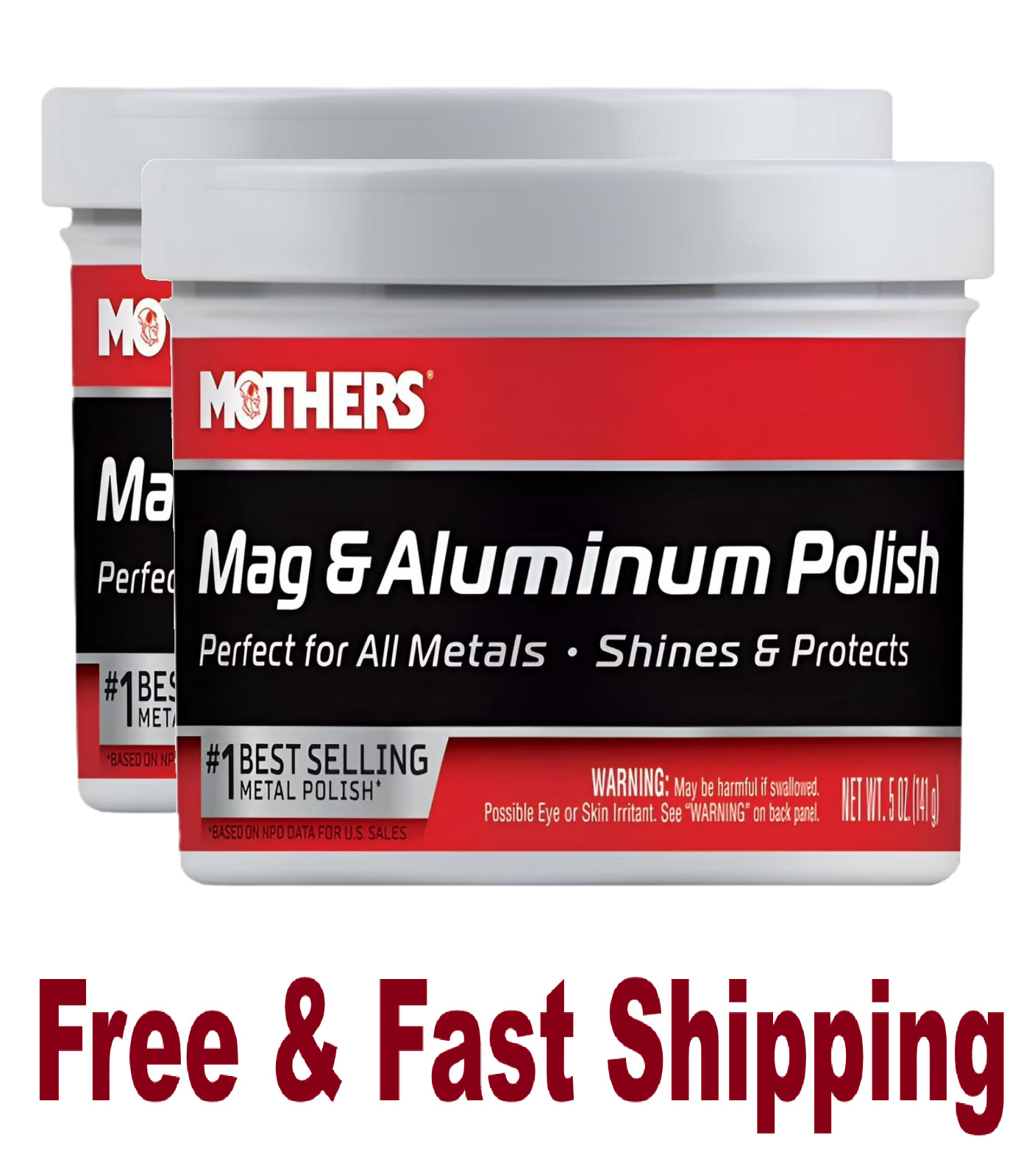 MOTHERS Mag & Aluminum Polish. Fast Shipping (2 pack)