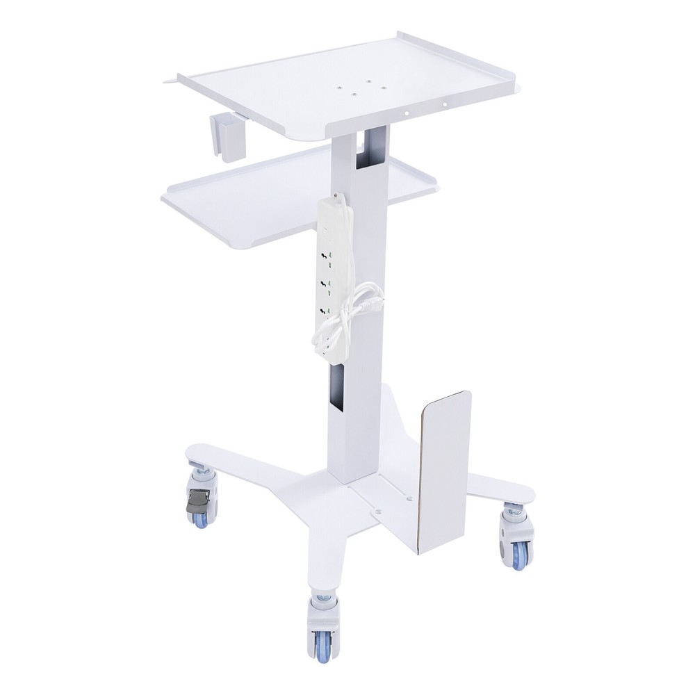 Rolling PC Cart Mobile Computer Workstation Stand Adjustable Beauty Spa Cart