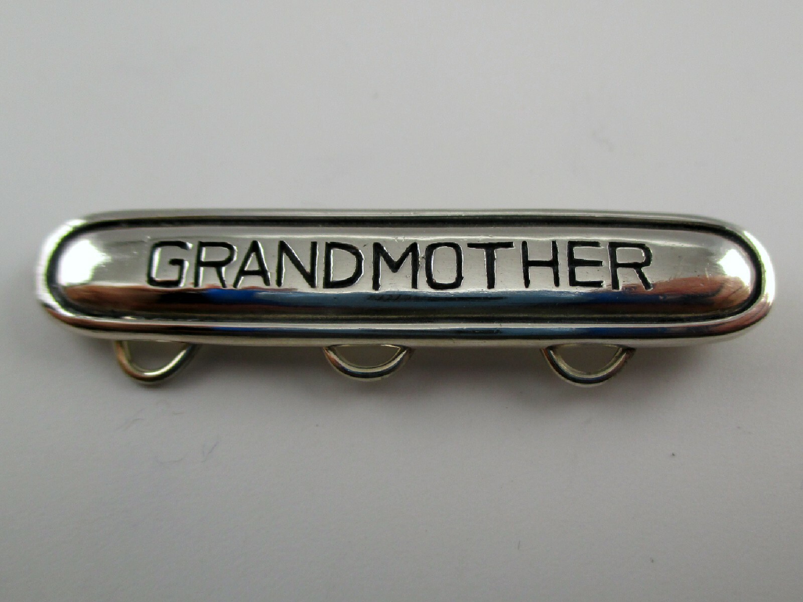Sterling Silver GRANDMOTHER Charm Pin BROOCH Bar Pin CHARM HOLDER Vintage NEW
