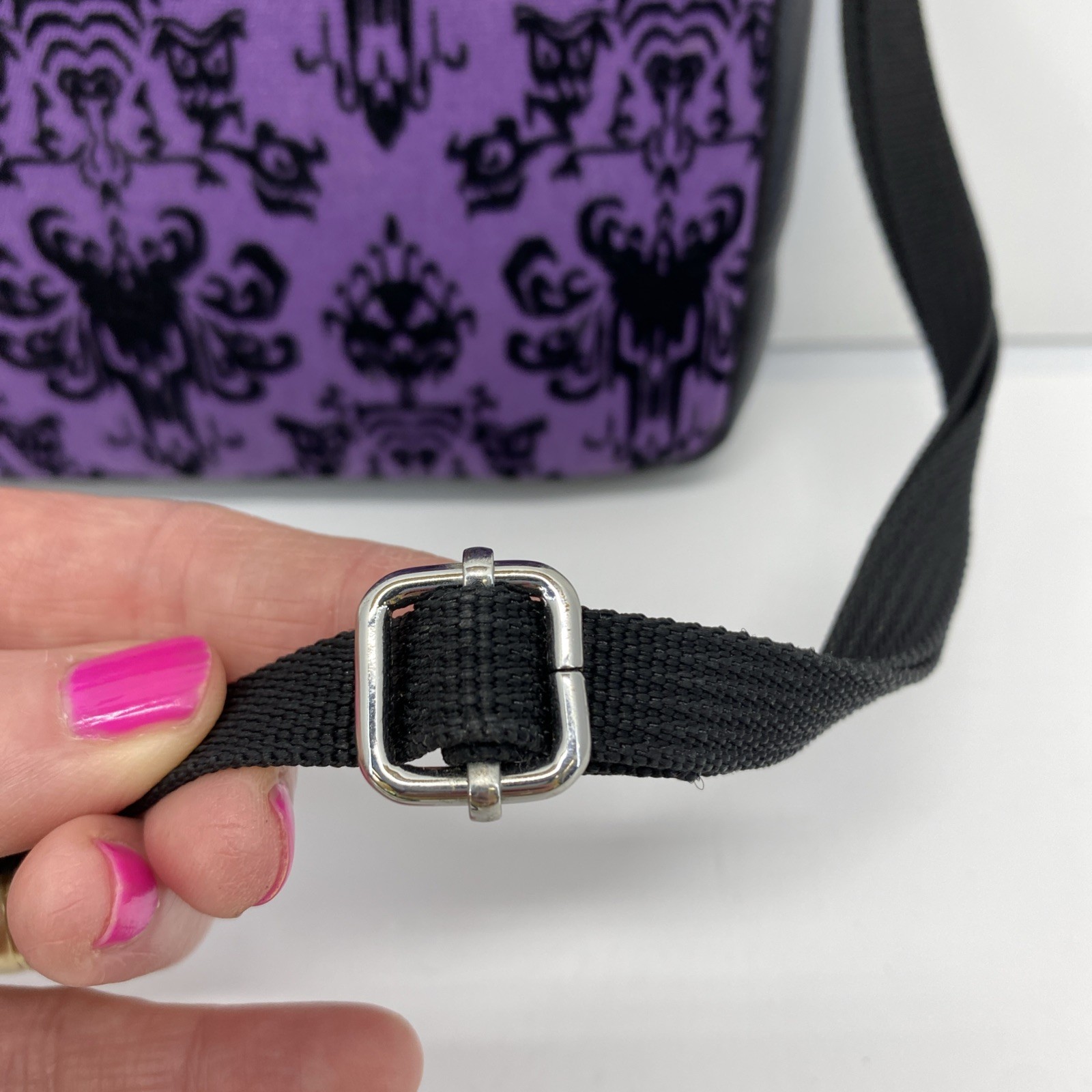 Disney Parks Haunted Mansion Wallpaper Crossbody Bag Purse Adjustable Strap