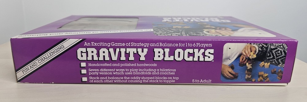 Vintage 1987 Gravity Blocks Blindfolded Stacking Game Fully Complete Excellent