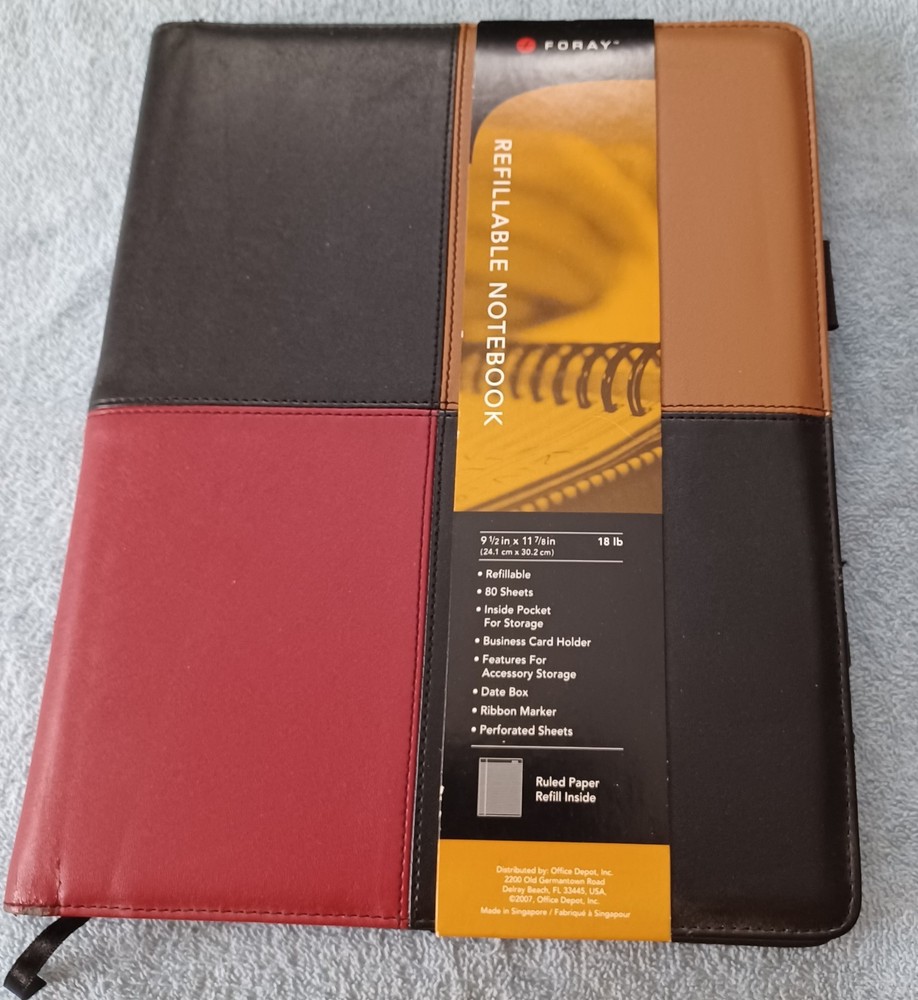 Foray Refillable Notebook Padfolio with Inside Pockets, Card Holder Never Used