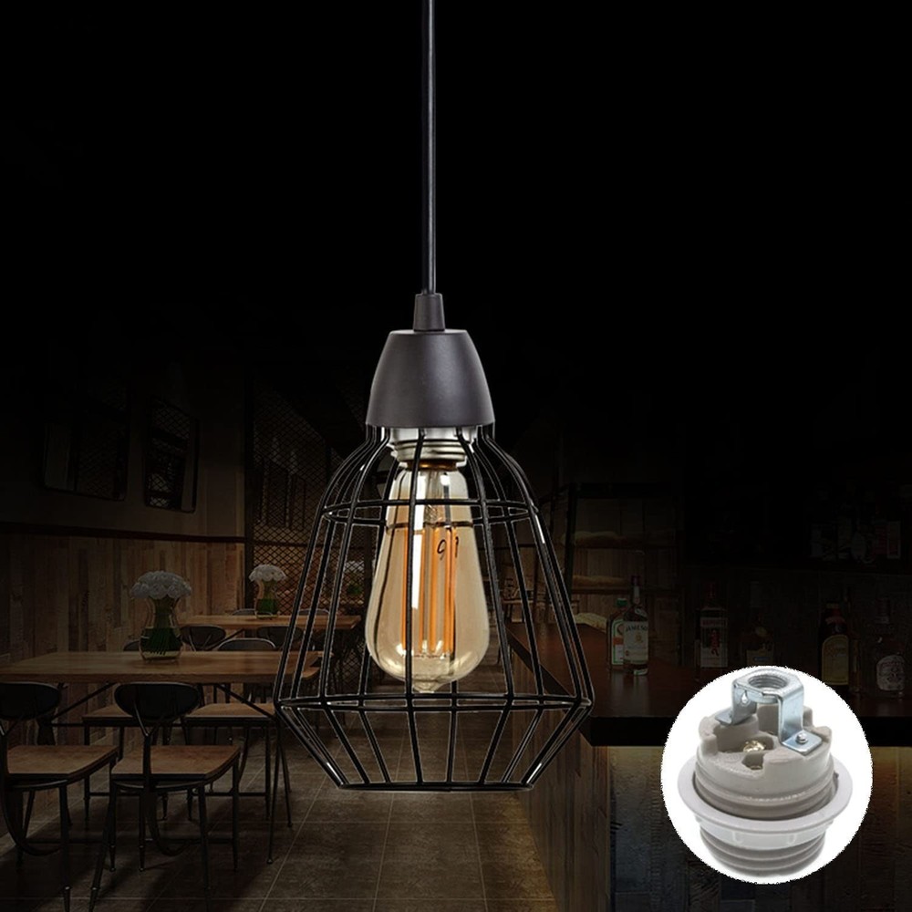 Keyless Porcelain Threaded Socket with Hickey,TWDRTDD Medium Base E26 Threade...