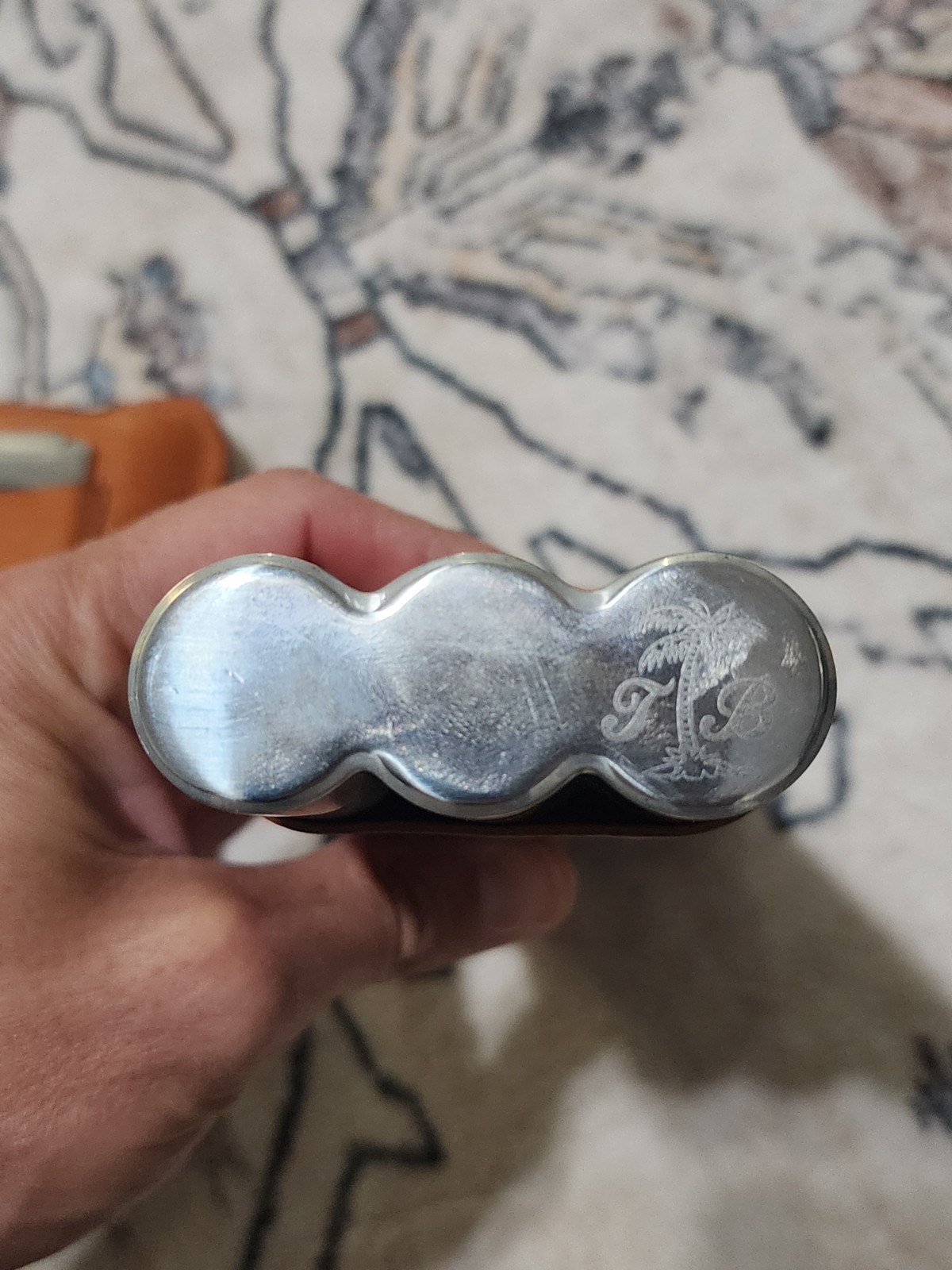 Vintage Tommy Bahama Leather Covered Travel Cigar Case with Flask