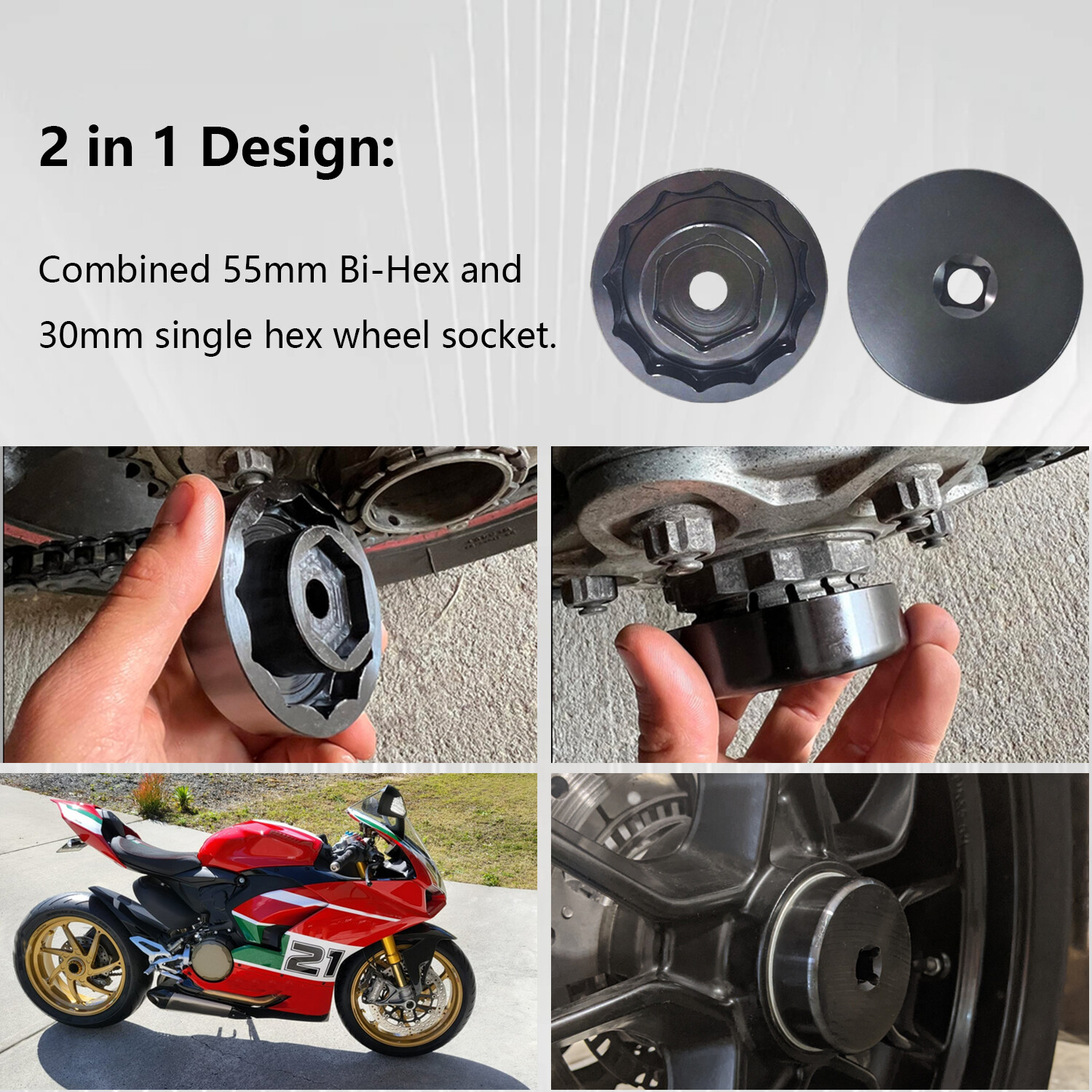 Front Rear Wheel Axle Nut Socket Tool for Ducati 1199 Panigale, Multistrada 1200