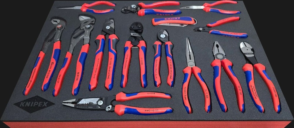 KNIPEX dark shadow foam tool tray insert storage organizer toolbox tool kit set