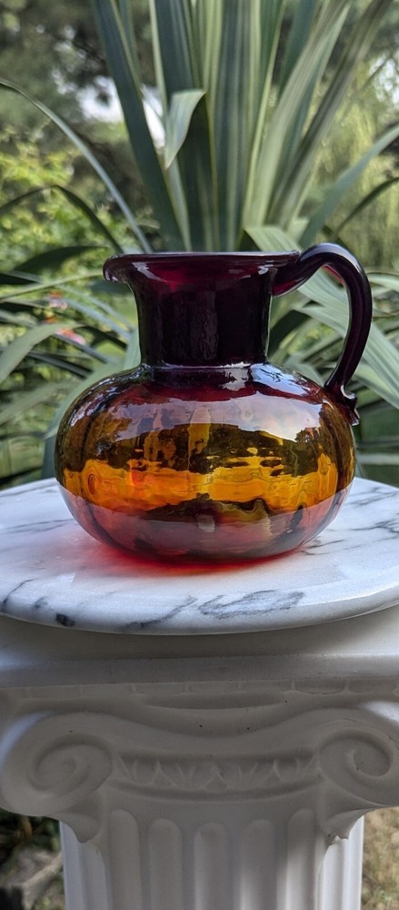 Hand Made Amberina Pitcher