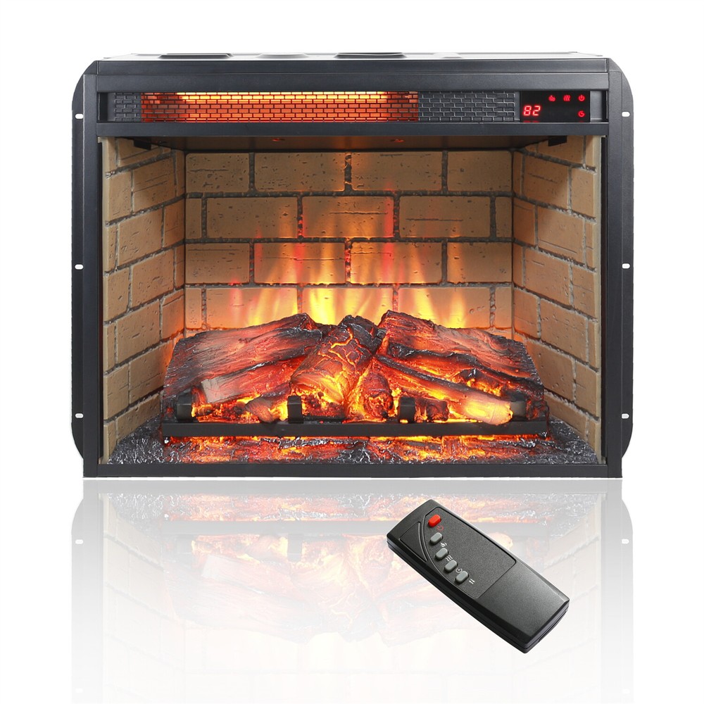 23inch Electric Fireplace Insert Heater with Remote Control & Timer 1500W