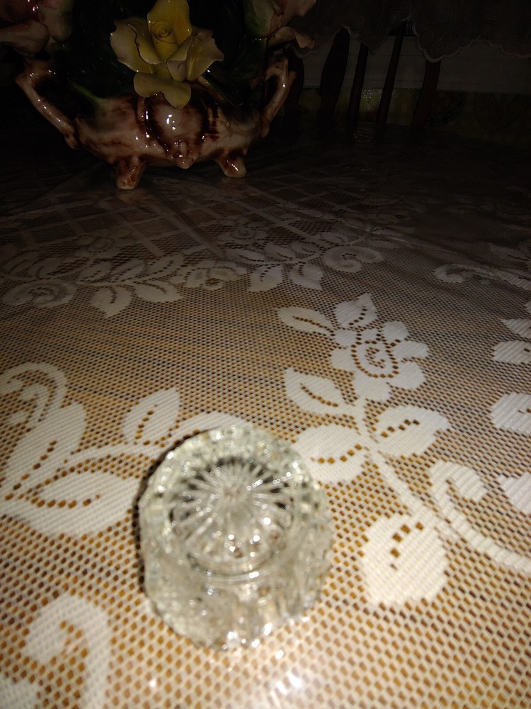 Antique Open Salt Dip/Cellar "Cane and Panel" Pattern, Pressed Glass