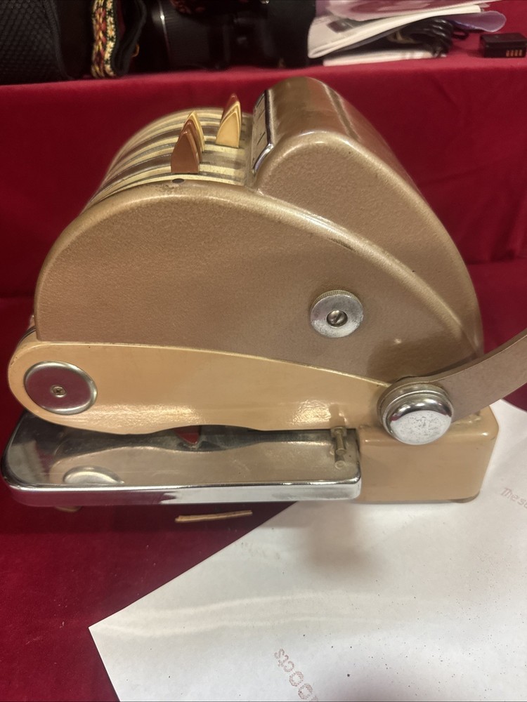 F & E "Excel" Model by Hedman Co Chicago - Vintage Check Printer- Working (D2)