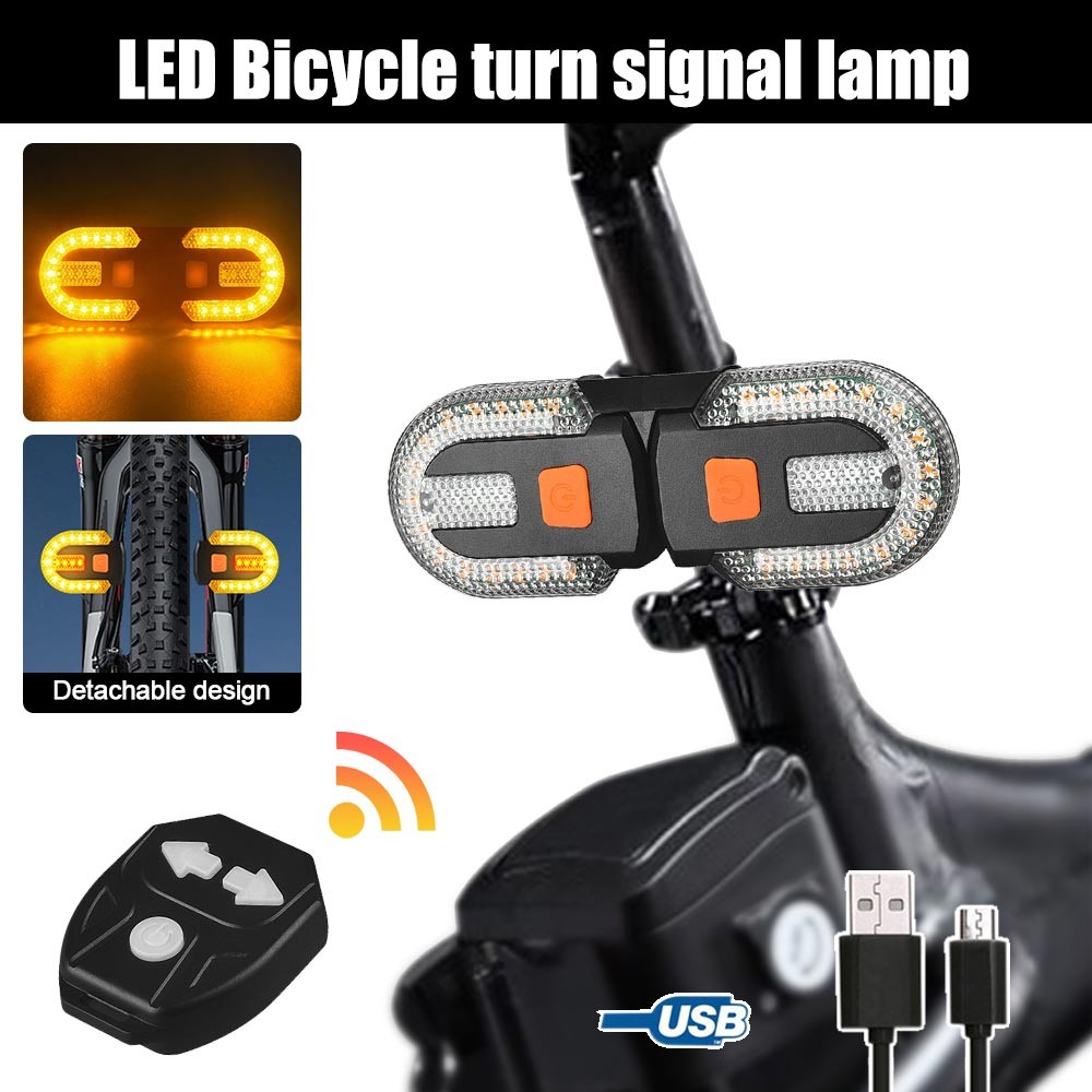 Bike Turn Signals Light Front and Rear USB Bicycle Tail Light Remote Control