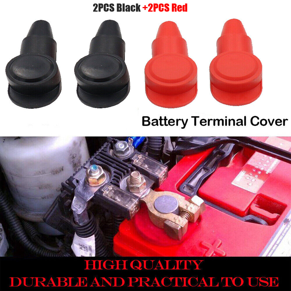 4Pcs Battery LUG & RING Terminal Post Stud Boot Cover 10-2 AWG Black & Red Style