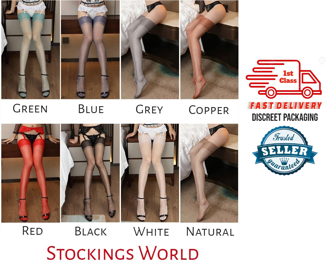 100% Nylon Non Stretch Stockings Seamless 5 Denier Medium Various Colours NEW
