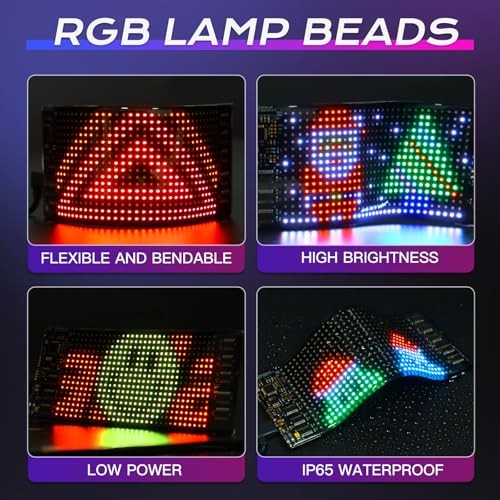 LED Light Signs for Car, 7”x3” Flexible USB 5V Bluetooth APP Control Full