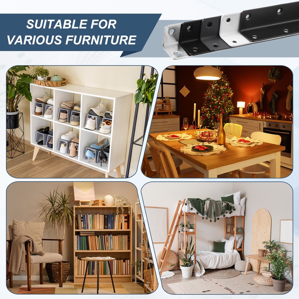 20PCS Corner Bracket 20x2.5x2.5 cm White