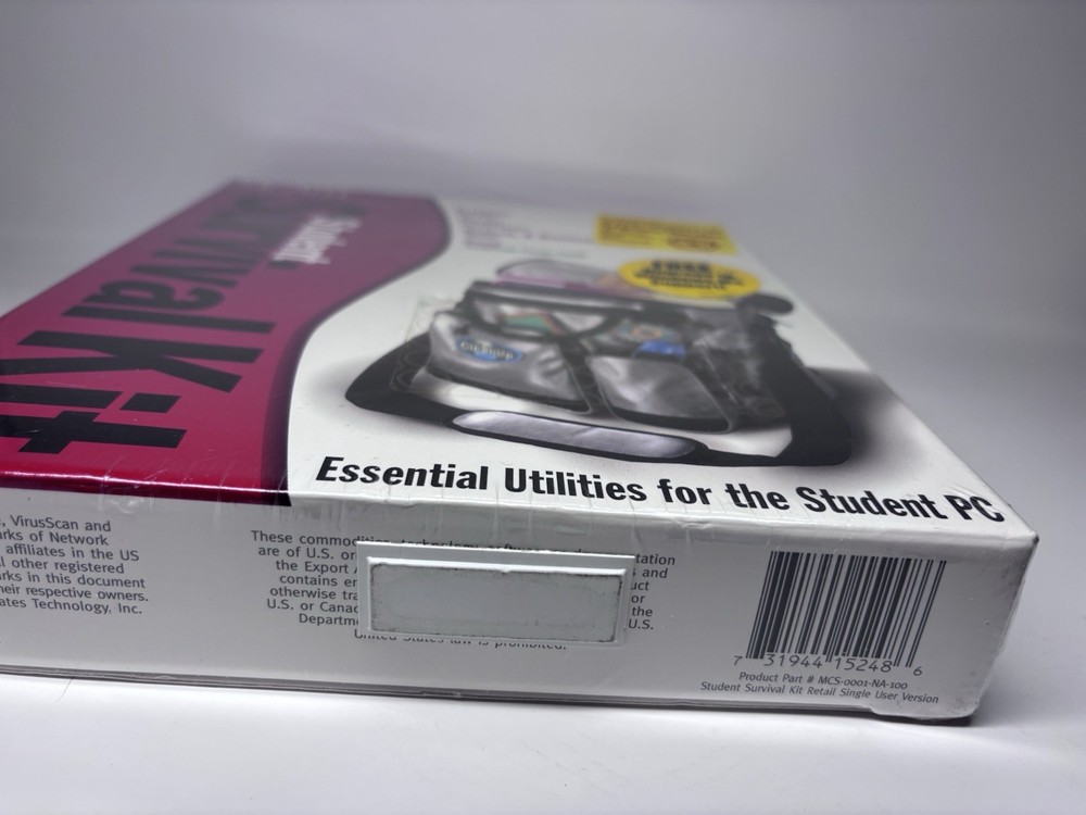 McAfee Student Survival Kit Software Y2k Sealed Never Opened