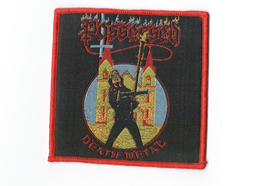 POSSESSED ,DEATH METAL,SEW ON RED BORDER WOVEN PATCH