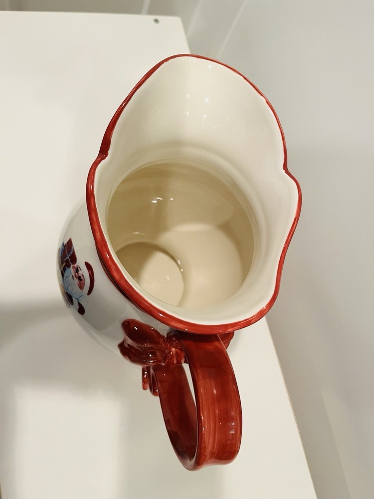 Christopher Radko Christopher's Tree Ceramic Pitcher Santa Snowman Christmas 10"