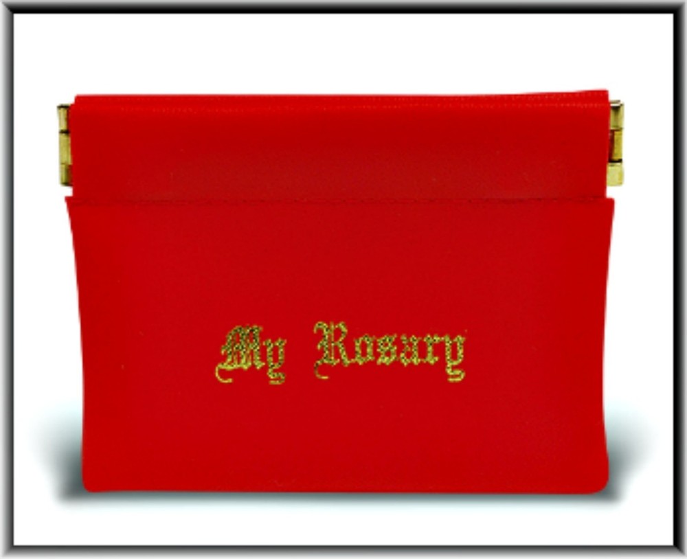 Red Snap Rosary Case Holder - Catholic Faith Prayer