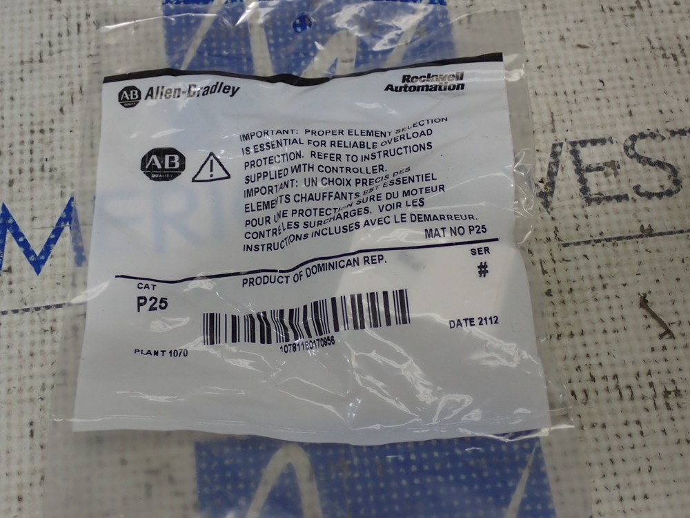 New Allen Bradley P25 Overload Heater Element