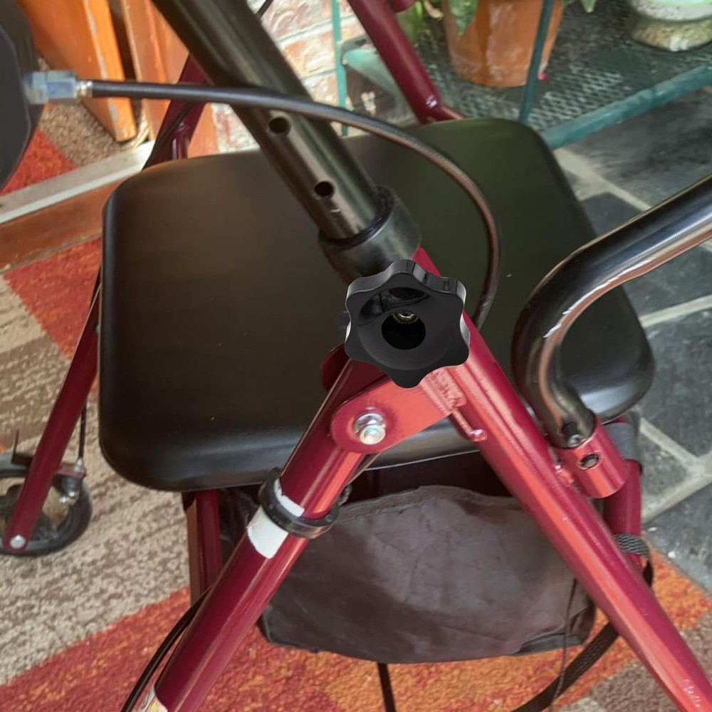 4 Set Replacement Arm Adjustment Knobs Rollator Walker Black