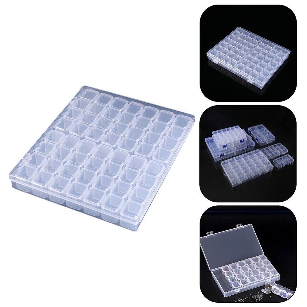 56 Compartment Storage Box Safe Closure Transparent Compact Multi-purpose