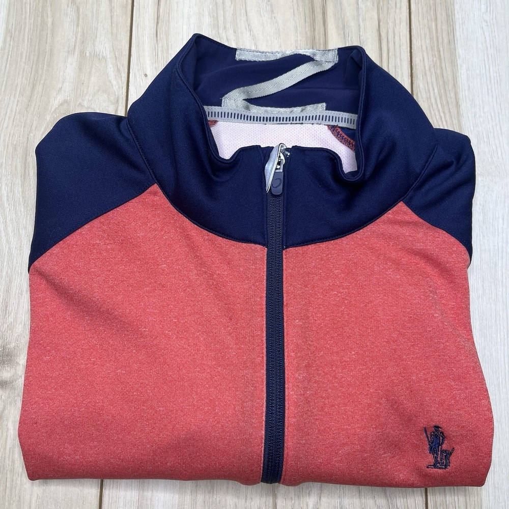 Zero Restriction 1/4 Zip Golf Pullover Logo Lightweight Red Blue Mens Medium